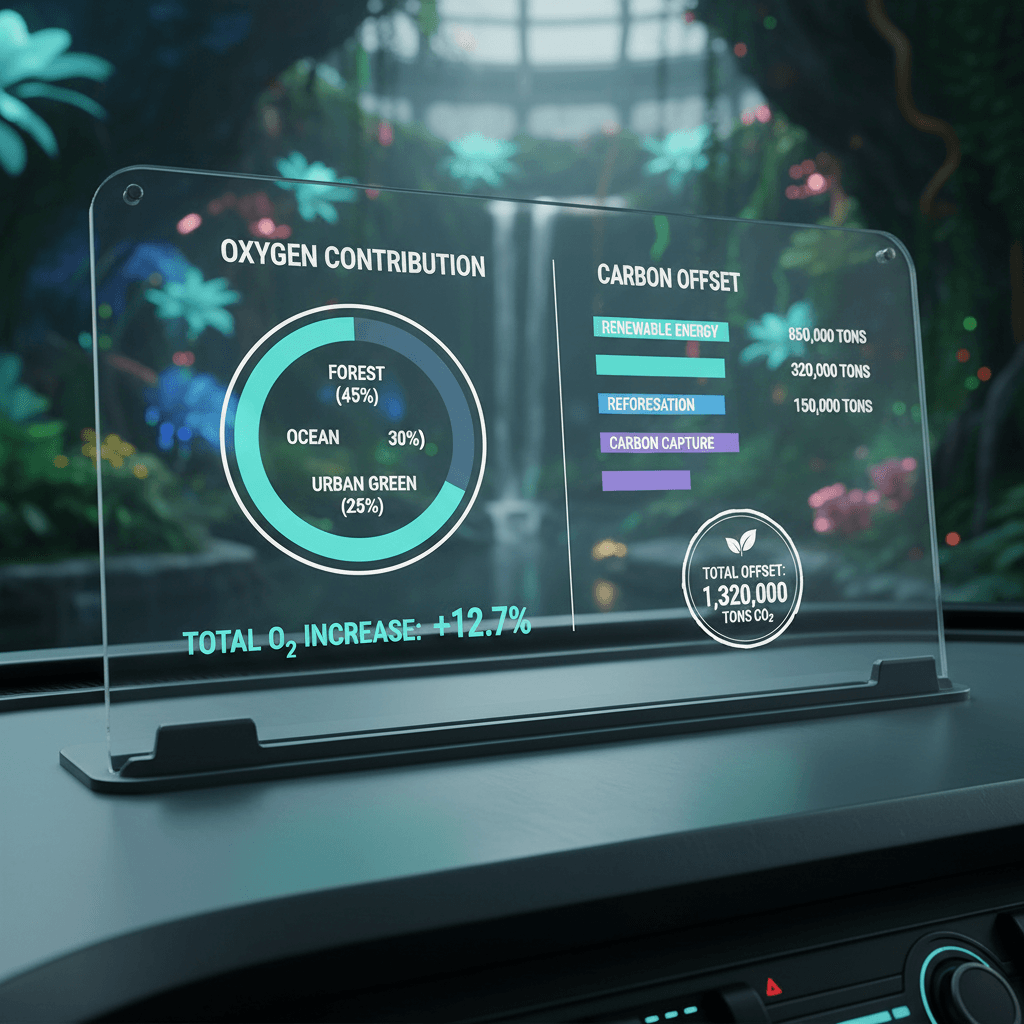 Oxygen contribution and carbon offset dashboard