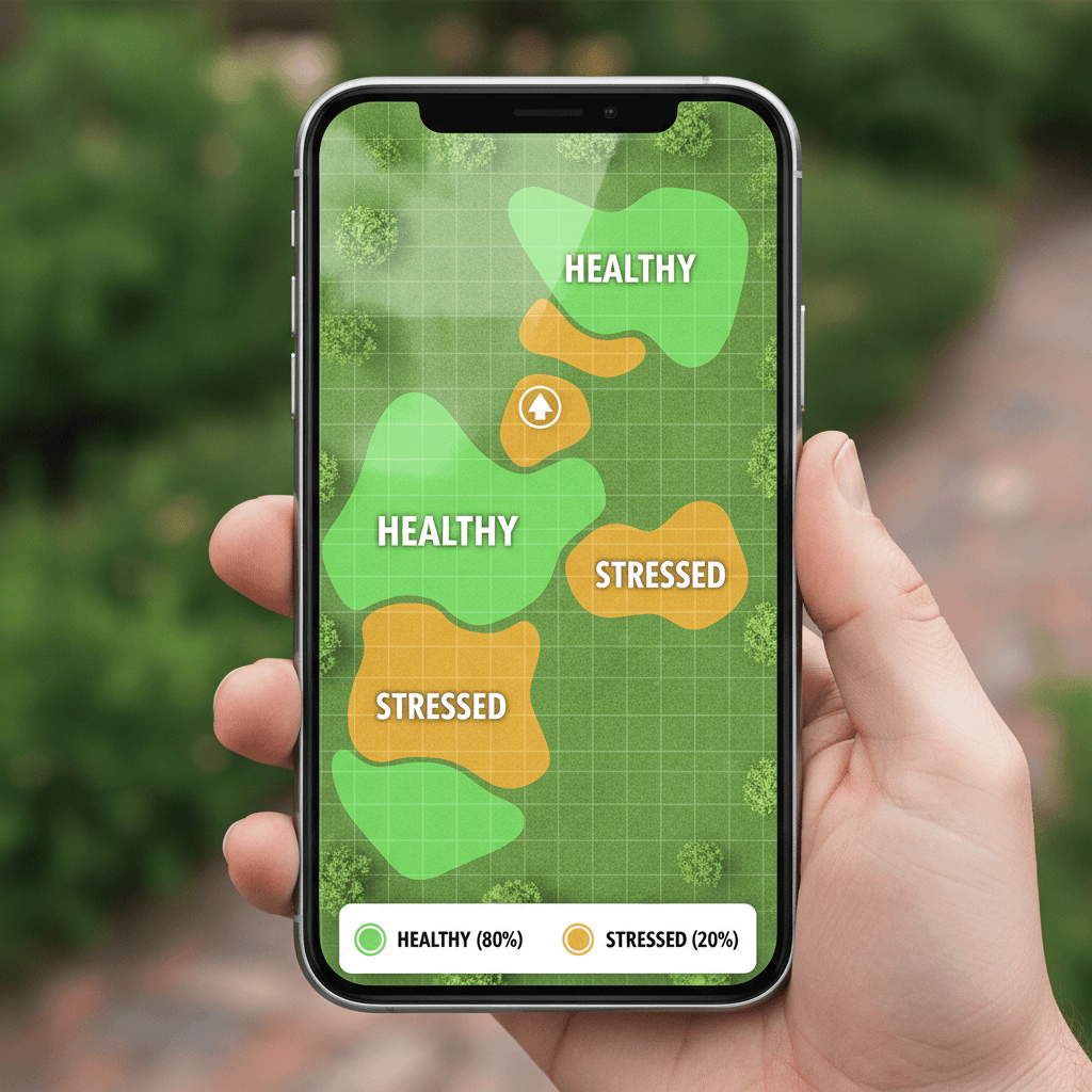 Predictive lawn health mapping interface