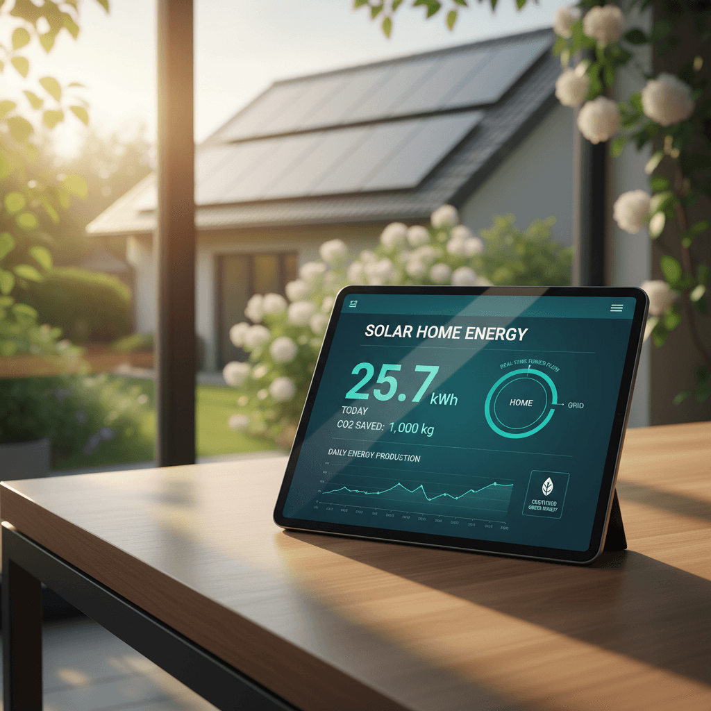 Solar Health Certificate dashboard on tablet