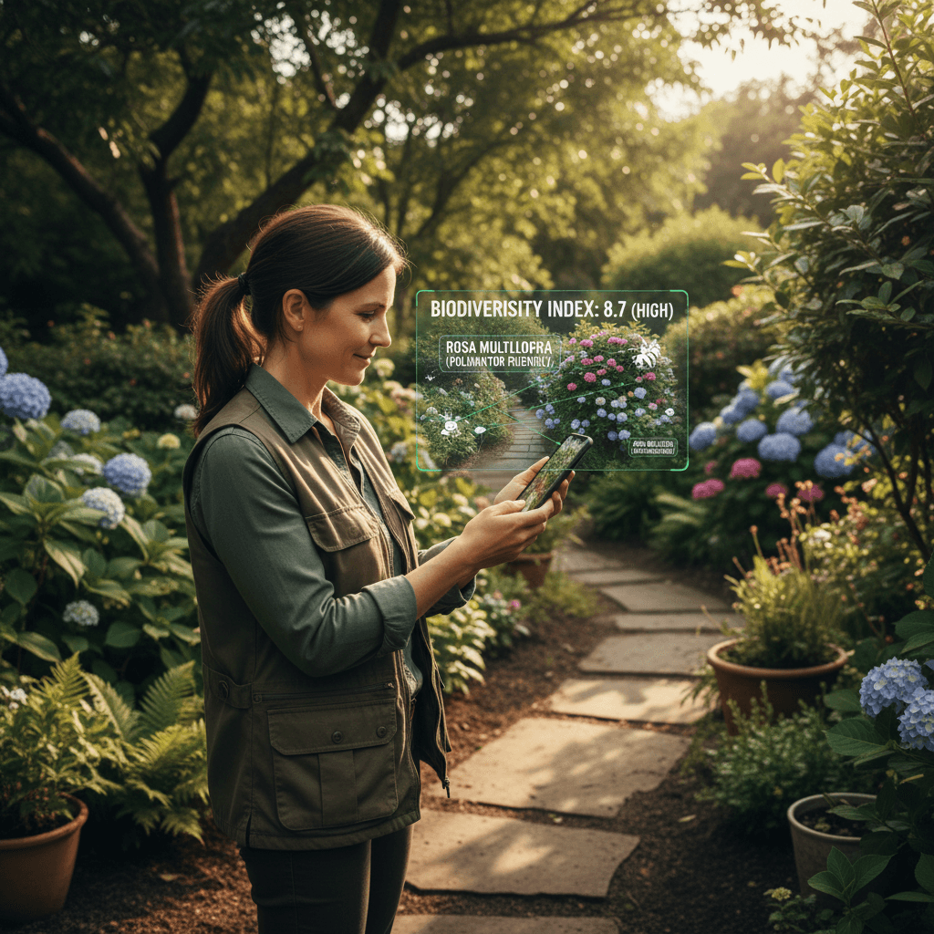 Biodiversity tracking in garden with mobile app