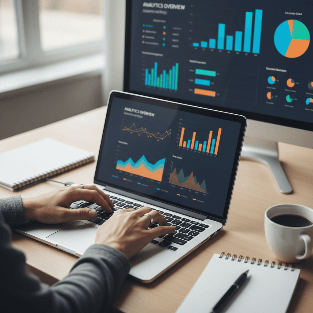 Property manager viewing VOE real-time oxygen contribution dashboard on laptop